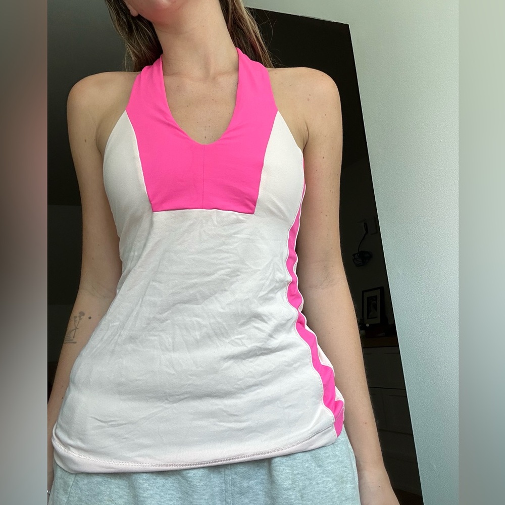 lululemon athletica Pink and White Halter